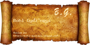 Bohl Gyöngyi névjegykártya