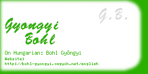 gyongyi bohl business card